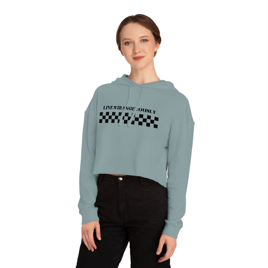 Strangerously Checkered Cropped Hoodie