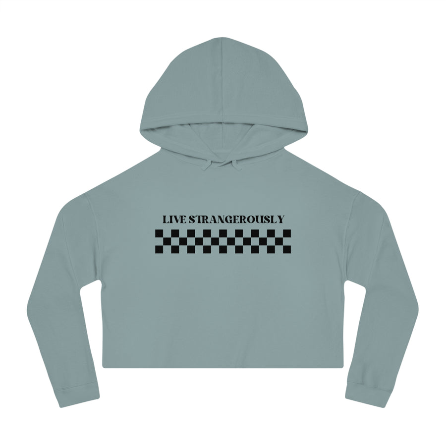 Strangerously Checkered Cropped Hoodie