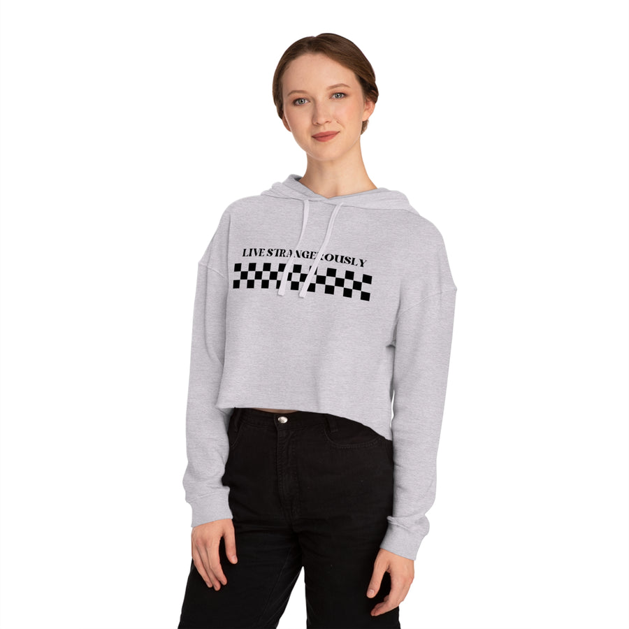 Strangerously Checkered Cropped Hoodie