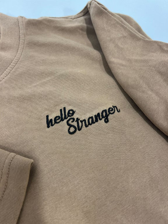 Embroidered "Hello Stranger" t-shirt
