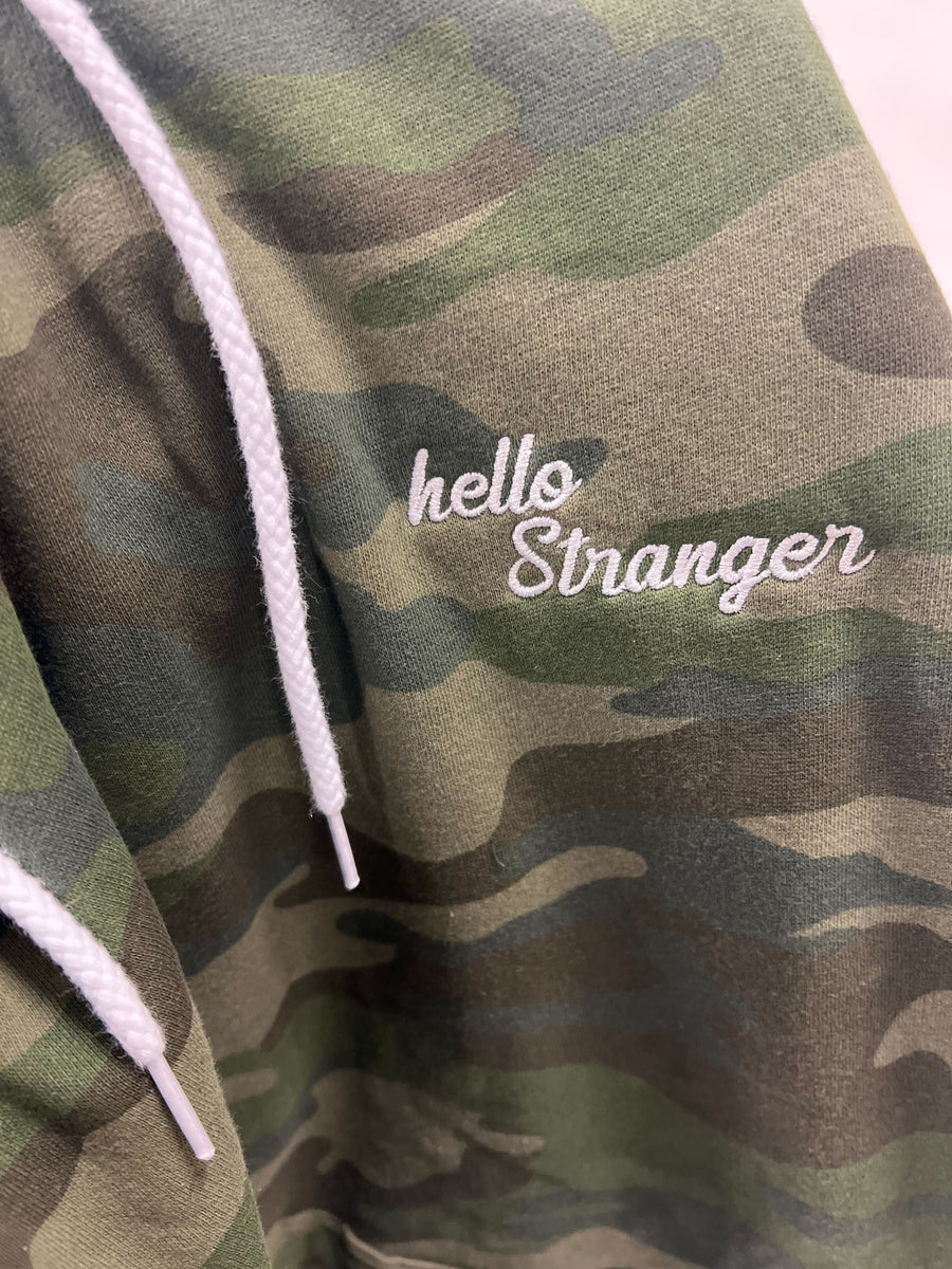 Embroidered "Hello Stranger" Hoodie